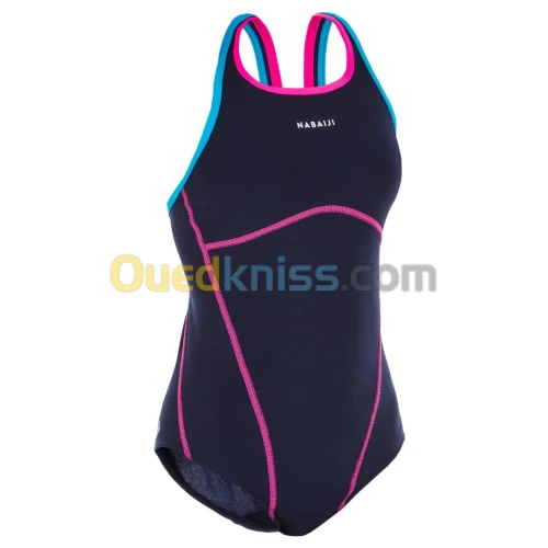 MAILLOT Decathlon DE BAIN UNE PIÈCE DE NATATION FILLE KAMIYE + BLEU