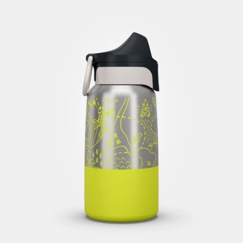 Gourde enfant isotherme 0,35L en acier inox avec bouchon instantané de randonnée dECATHLON