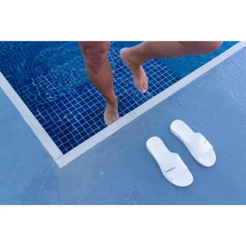 Decathlon SANDALE CLAQUETTE PISCINE HOMME 100 PLUS BLANCHE