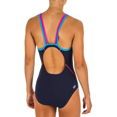 MAILLOT Decathlon DE BAIN UNE PIÈCE DE NATATION FILLE KAMIYE + BLEU