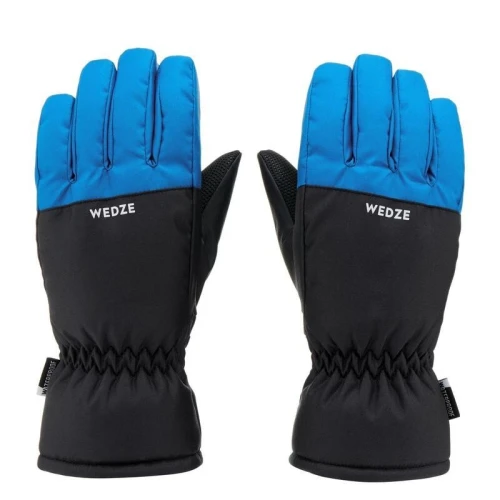 GANTS DECATHLON DE SKI ENFANT CHAUDS ET IMPERMEABLES - 100 NOIRS