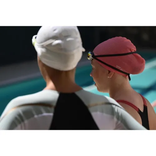 Bonnet decathlon de Bain en Silicone - Taille Unique - Cheveux Longs - Rose / Noir