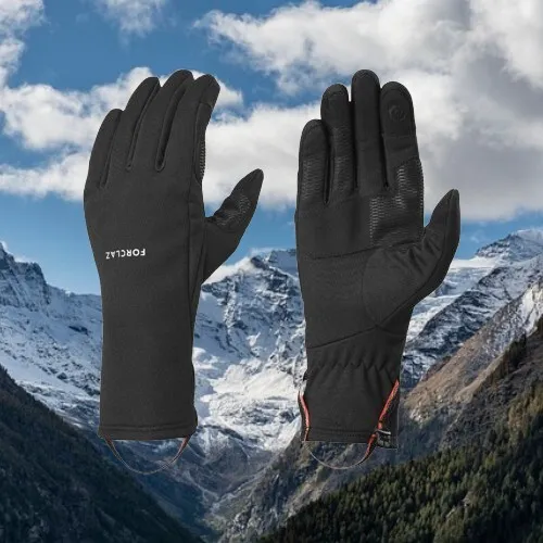  Gants tactiles et stretch de trekking montagne - MT500 noir -adulte Noir Fumé Decathlon