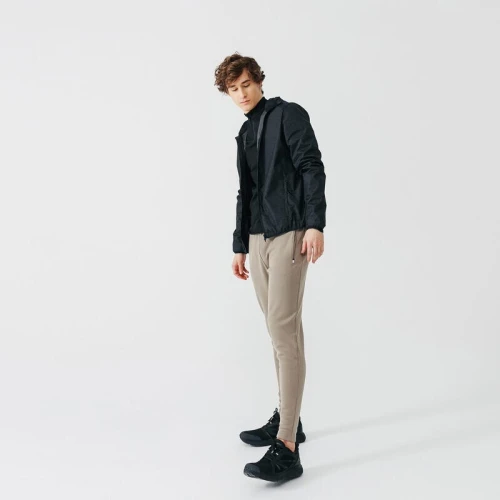 Veste imperméable de running -coupe vent et pluie Kalenji 100 Homme Noir