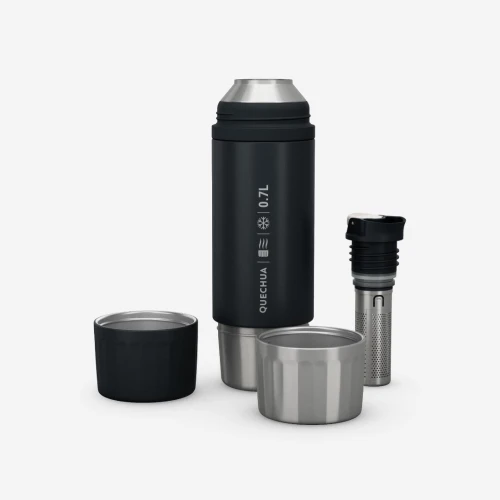 Bouteille inox isotherme avec filtre à thé 0,7L, de randonnée et camping
