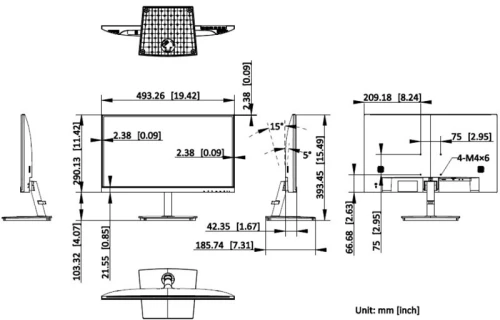 ECRAN HIKVISION D5-05022F2-2P2-22 100HZ VGA+HDMI