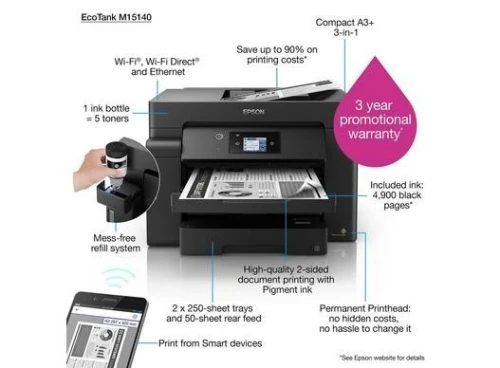 MULTIFONCTION  EPSON EcoTank  M15140 A3+  MONOCHROME WIFI/CHARGEUR DOCUMENT