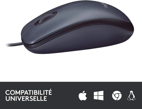 SOURIS LOGITECH  FILAIRE B100 BLACK 