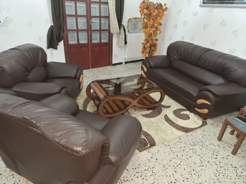 Salon simili cuir 5 place