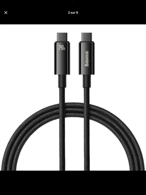 Baseus Cable Tungsten Gold 240W 1/2/3 Mètre 