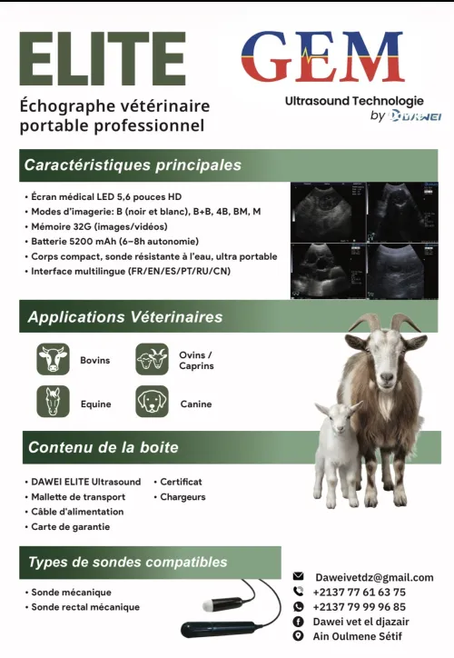 Échographe Vétérinaire ELITE Portable Robuste Terrain + Garantie