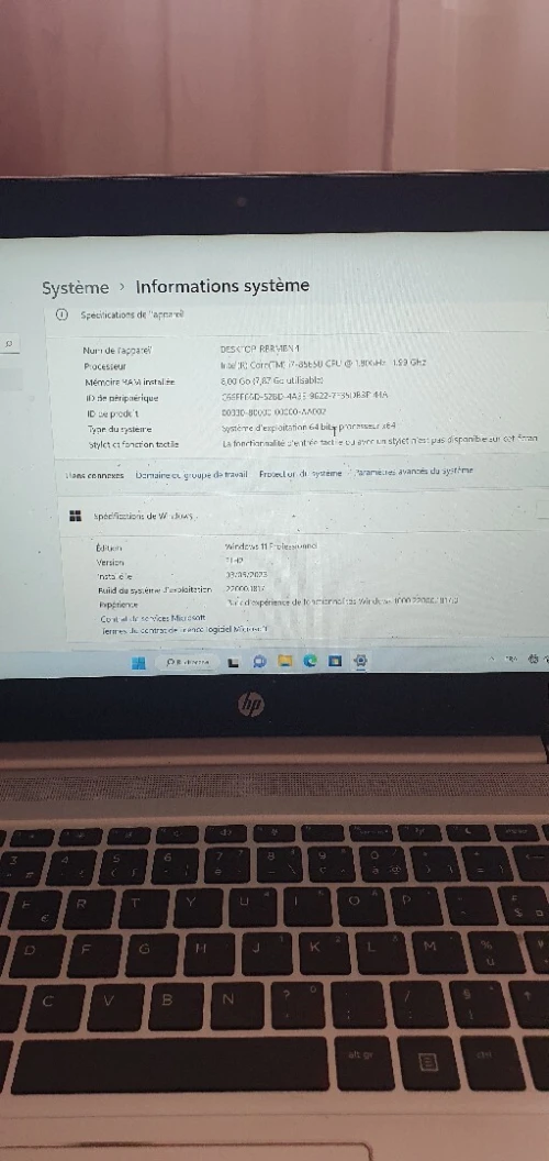 Hp probook i7 8ème 8go
