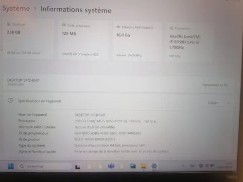 lenovo thinkpad (tactile) t480s i5 8th generation