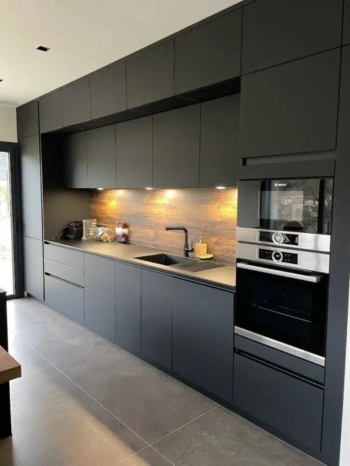 Fabrication De Cuisine équipée en Bois Hêtre et High gloss