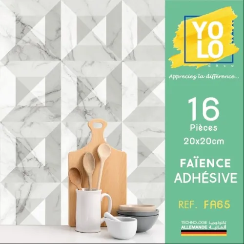 FAÏENCE ADHÉSIVE YOLO DECORATION 16P 20X20CM