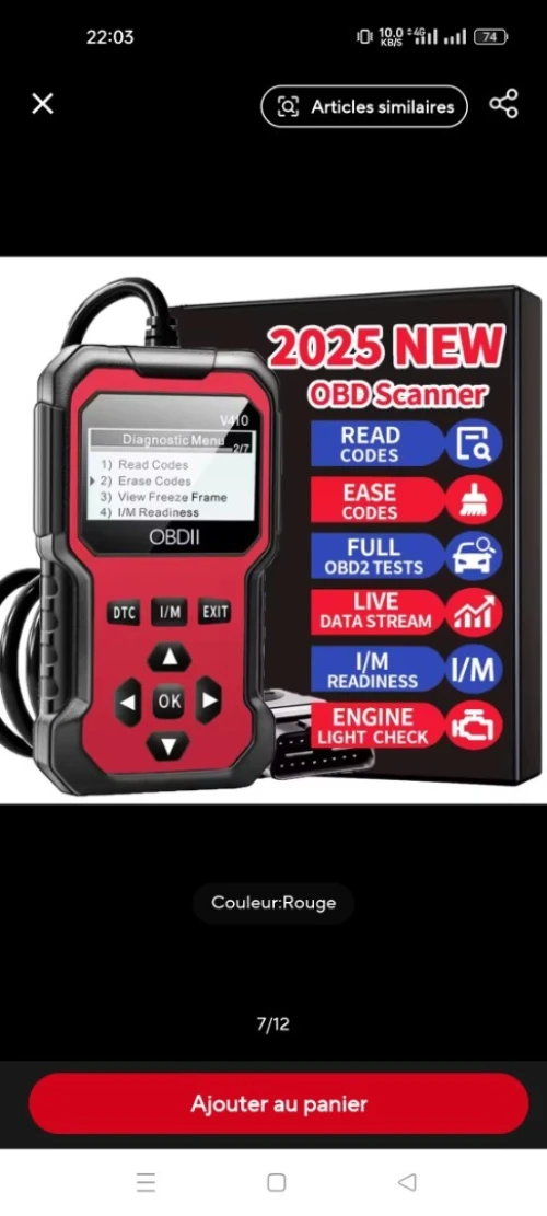 Scanner Obd2 pour voiture, outil de Diagnostic, lecteur de Code, lecteur de Code de défaut du moteur, peut diagnostic de tous les protocoles Obd