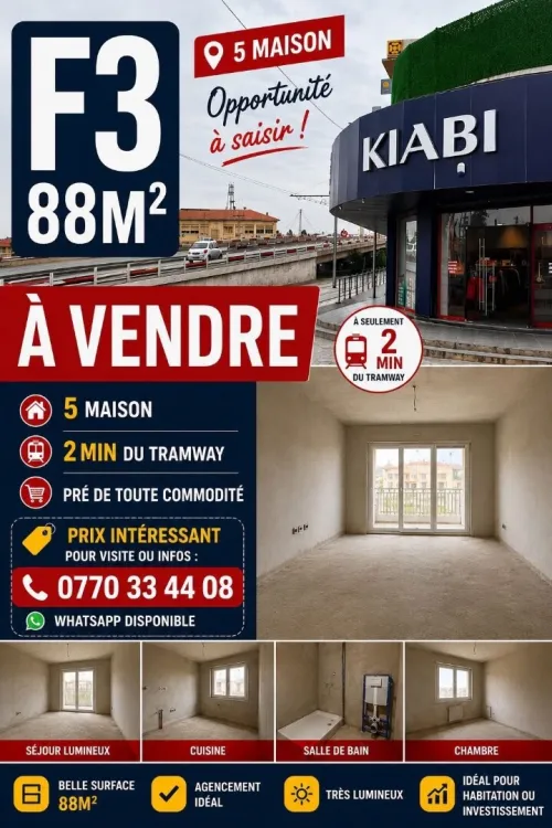 Vente Appartement F3 Alger Mohammadia