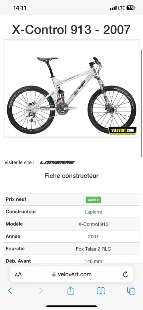 Vélos Lapierre Xcontrol-913