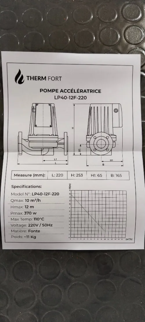 Pompe Accélérateur THERM FORT 40 À Bride 12M/220 ET 18M/250