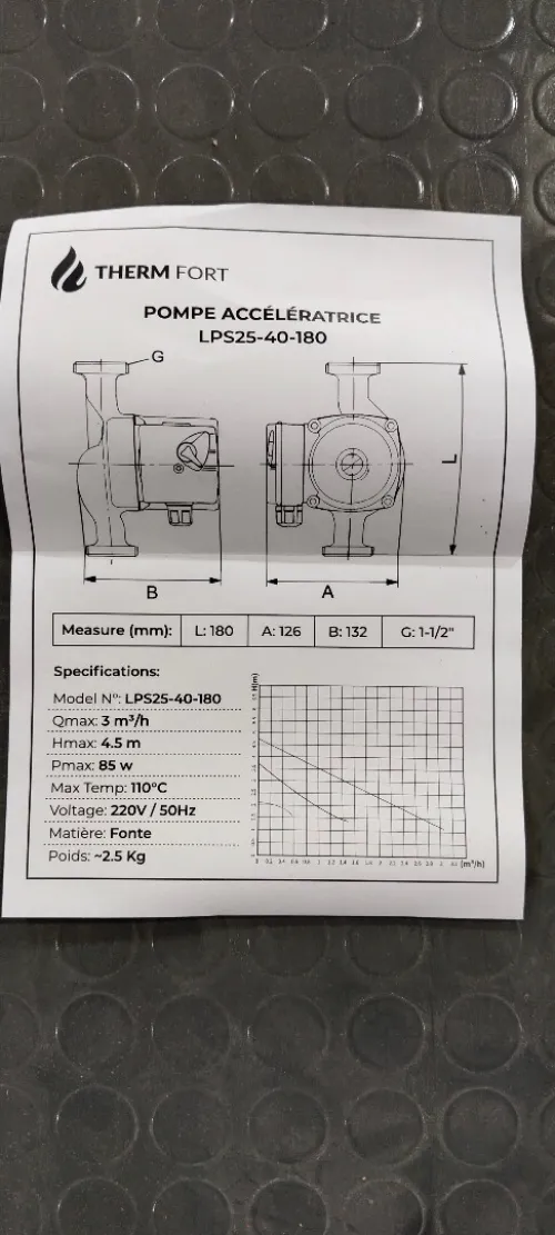 Pompe Accélérateur THERM FORT 26/34 À Raccord 180