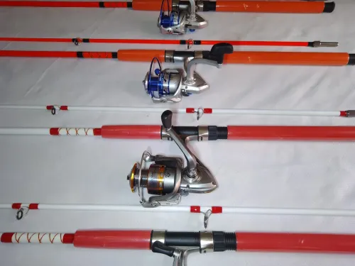 Canne à pêche pleine 3 mettre avec moulinet tombour inox 