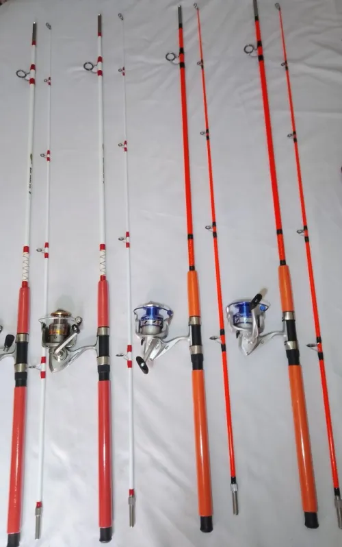 Canne à pêche pleine 3 mettre avec moulinet tombour inox 