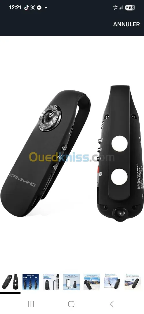 CAMMHD Mini Body Cam 1080P 3-7 Heures