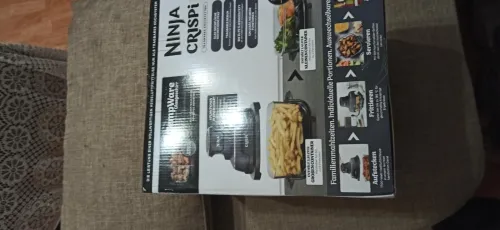 FRITEUSE AIR FRYER NINJA CRISPY 3.8L 1700W 2 RECIPIENT EN VERRE