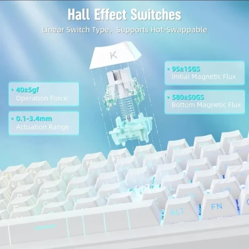 Attack Shark Mambasnake M82 He Hall Effect Magnetic Switch 75% Rapid Trigger Gaming Keyboard 8KHz