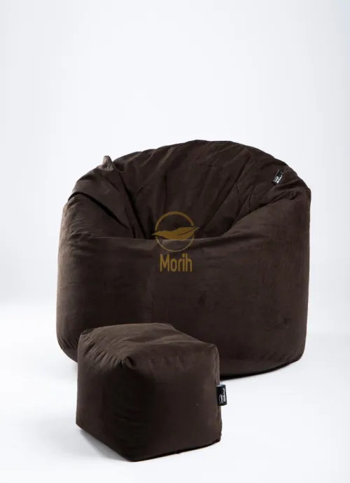Pouf beanbag rend avec repose pieds 