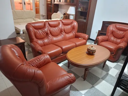 Salon en cuir véritable
