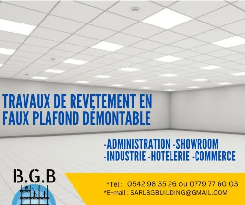 travaux de faux plafond démontable