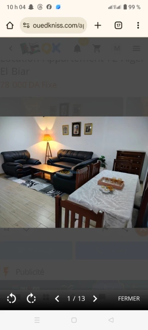 Location Appartement F2 Alger El biar