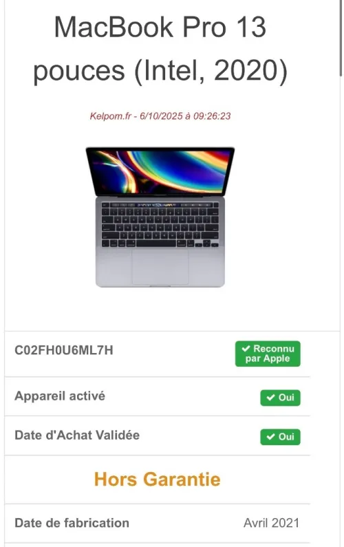MACBOOK PRO / 2020 / i5 1038NG7/16/256