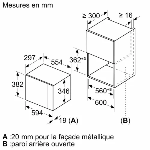 Micro-ondes Bosch Série 4 encastrable/intégrable Inox