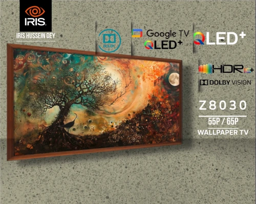IRIS 55"Z8030 WALLPAPER TV QLED+ 4K UHD GOOGLE TV