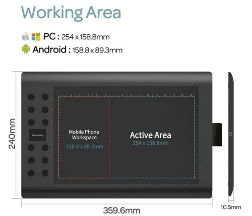 Tablette Graphique GAOMON M106K PRO تابلت غرافيك