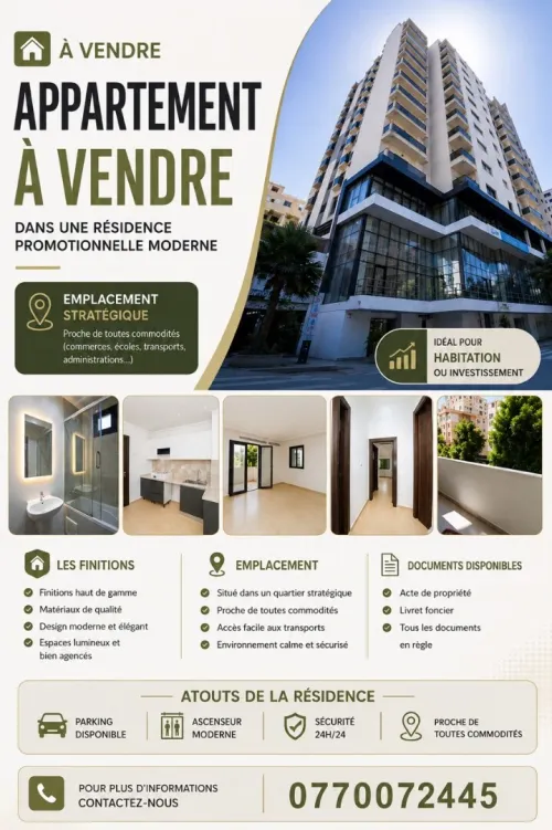 Vente Appartement F4 Alger El madania