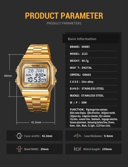Montre Islamique ساعة يد لاوقات الصلاة