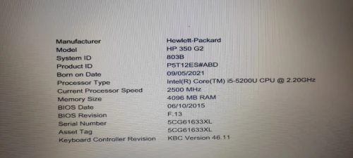 Laptop HP 350 G2 Notebook
