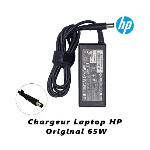 Chargeur Laptop Hp Original 65W 19.5V 3.33A Fiche Pin avec Câble Trèfle état Neuf