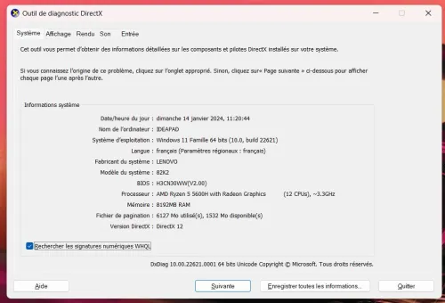 Laptop Lenovo IDEAPAD 3 Gaming Ryzen 5600H, RTX 3050, état presque neuf, venu de France