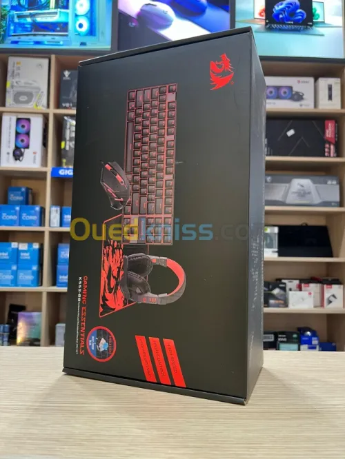 COMBO REDRAGON K552-BB-2 4EN1 ( CLAVIER + CASQUE + SOURIS + TAPIS )