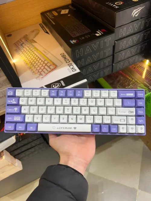CLAVIER AJAZZ AK680 ( VIOLET - WHITE ) RED SWITCH