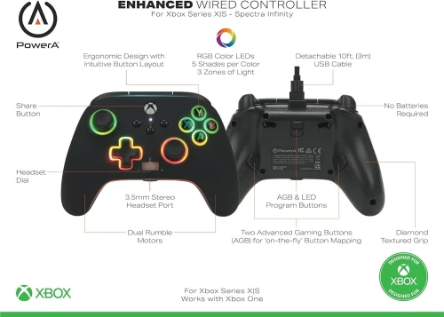 Manette Power A Spectra Infinity RGB pour Xbox Series X | S | PC