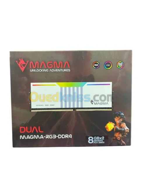 RAM MAGMA 2X8GB 3600MHZ RGB WHITE