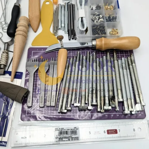 kit outils cuir 58pcs طقم ادوات الجلد