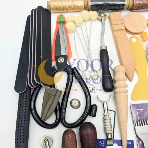 kit outils cuir 58pcs طقم ادوات الجلد