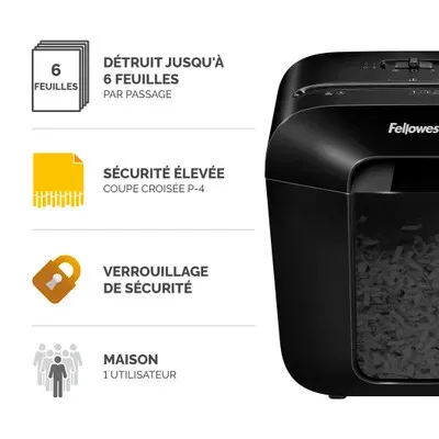 DESTRUCTEUR DE PAPIER FELLOWES POWERSHRED LX25 11,5L
