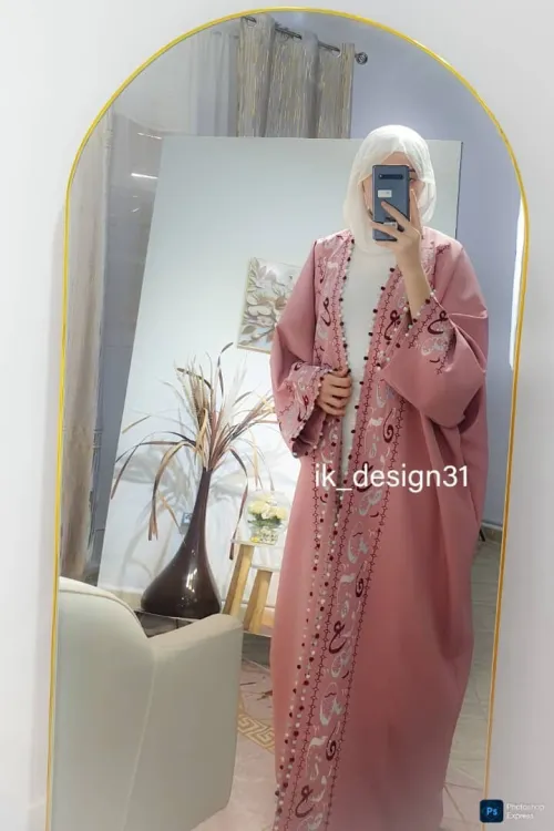 abaya kimono en broderie 